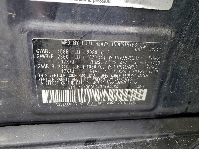Продажа на аукционе авто 2011 Subaru Outback, vin: 4S4BRBHC4B3400780, номер лота: 93132945