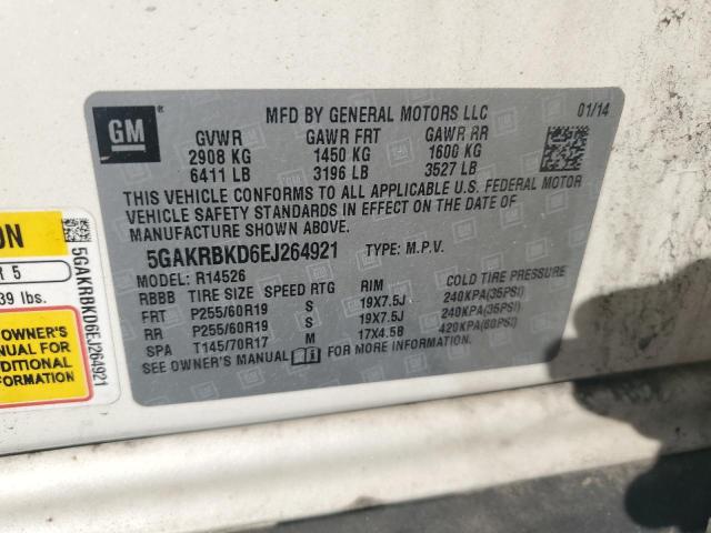 Aukcja sprzedaży 2014 Buick Enclave, vin: 5GAKRBKD6EJ264921, numer aukcji: 90504965