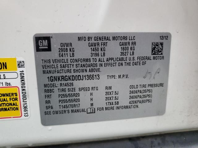 Продажа на аукционе авто 2013 Chevrolet Traverse, vin: 1GNKRGKD0DJ136613, номер лота: 91632625