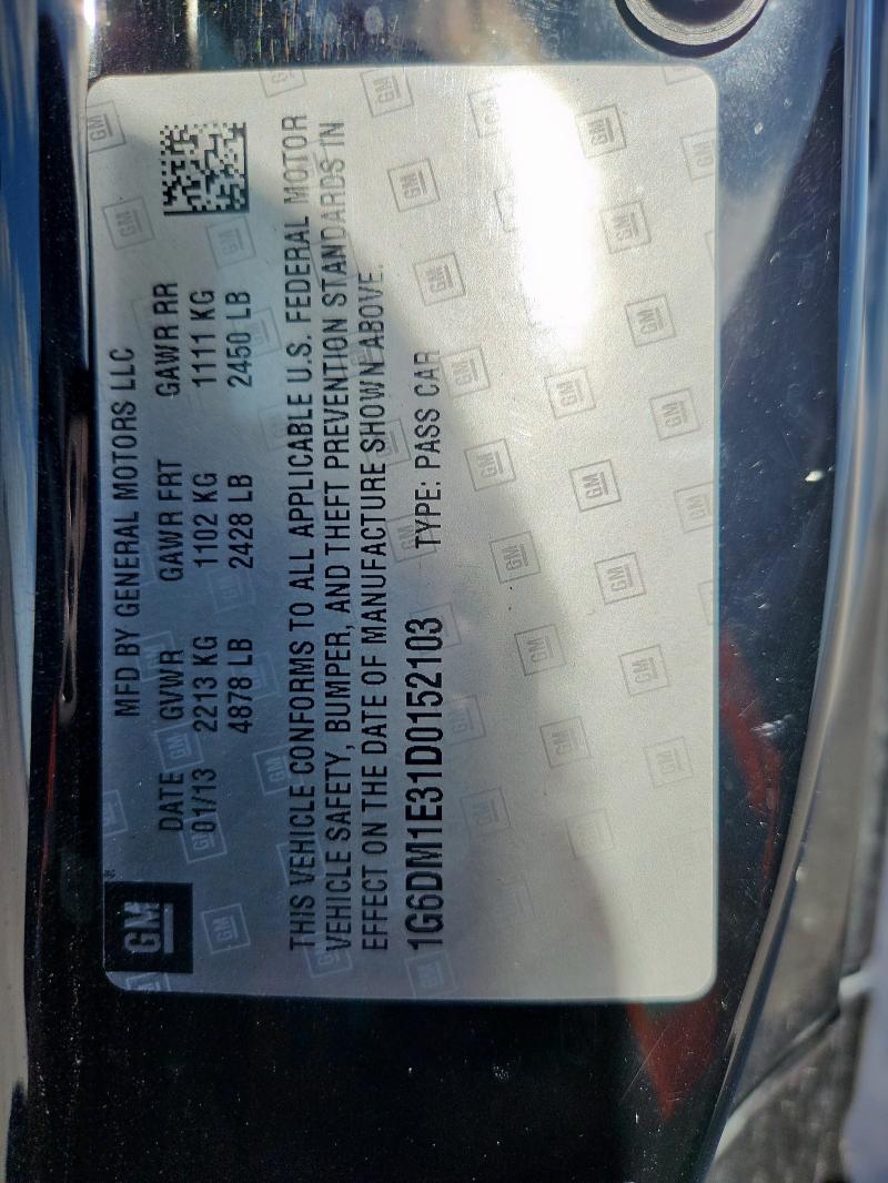 Продаж на аукціоні авто 2013 Cadillac Cts Perfor, vin: 1G6DM1E31D0152103, номер лоту: 91859725