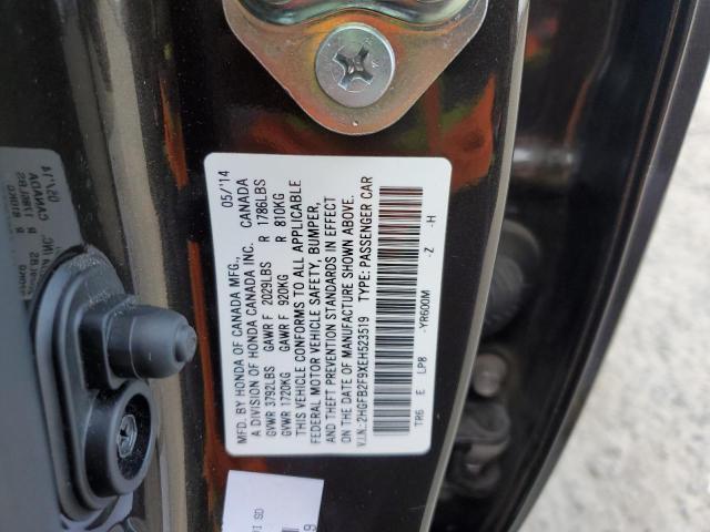 93570525 :رقم المزاد ، 2HGFB2F9XEH523519 vin ، 2014 Honda Civic مزاد بيع