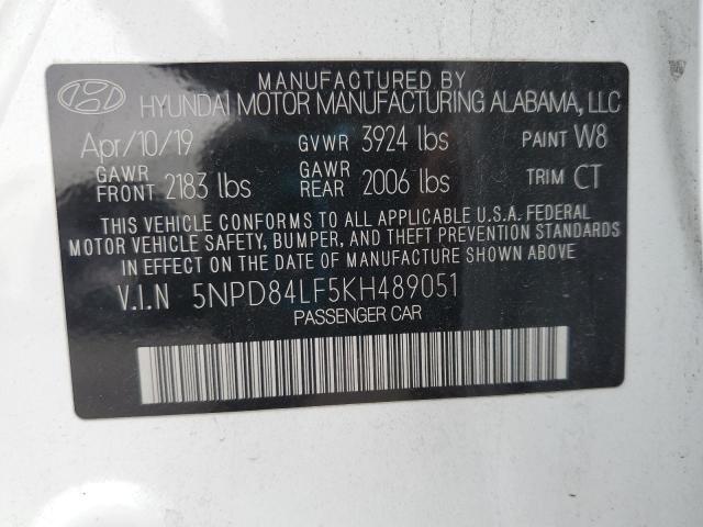 Продаж на аукціоні авто 2019 Hyundai Elantra, vin: 5NPD84LF5KH489051, номер лоту: 92706865