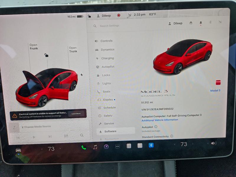 92999005 :رقم المزاد ، 5YJ3E1EA3MF095022 vin ، 2021 Tesla Model 3 مزاد بيع