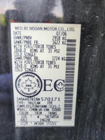 Продажа на аукционе авто 2006 Nissan Titan, vin: 1N6AA07B16N570171, номер лота: 92938095