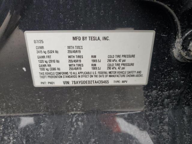 92226685 :رقم المزاد ، 7SAYGDED2TA439465 vin ، 2026 Tesla Model Y مزاد بيع