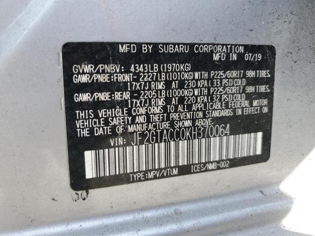 90487315 :رقم المزاد ، JF2GTACC0KH370064 vin ، 2019 Subaru Crosstrek مزاد بيع