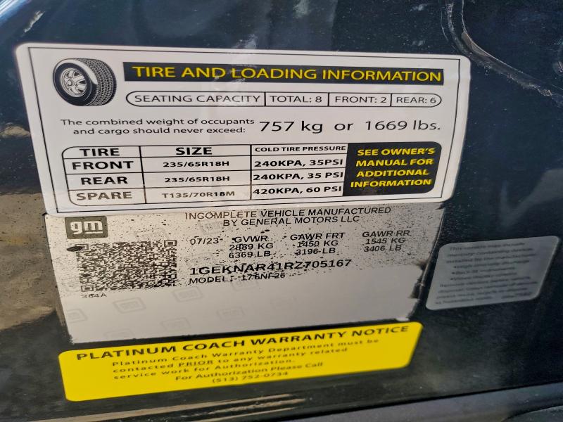 2024 Cadillac Xt5 მანქანა იყიდება აუქციონზე, vin: 1GEKNAR41RZ705167, აუქციონის ნომერი: 94445175