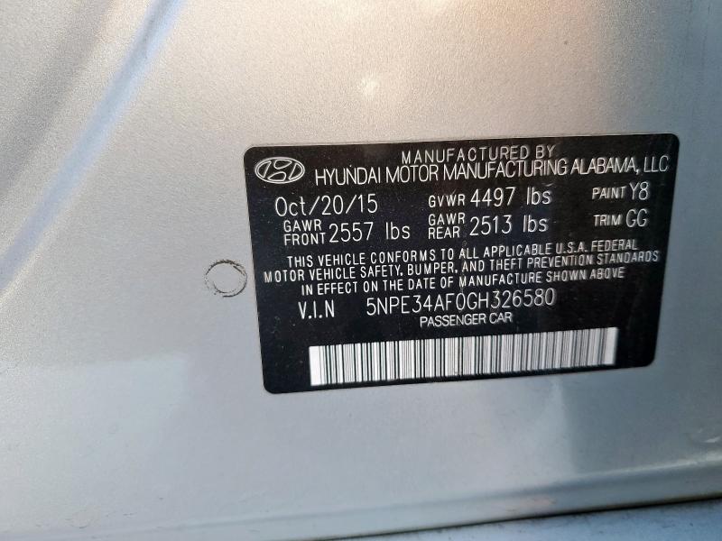 Продажа на аукционе авто 2016 Hyundai Sonata, vin: 5NPE34AF0GH326580, номер лота: 92122075