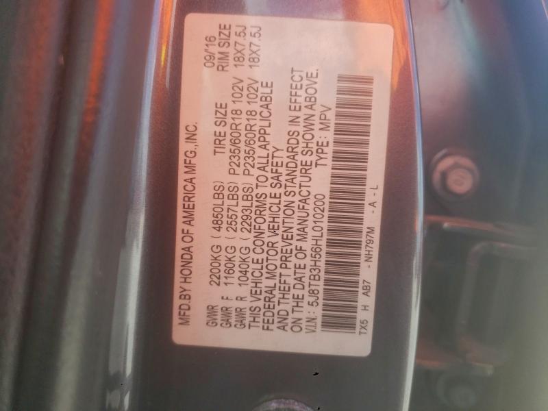 94404385 :رقم المزاد ، 5J8TB3H56HL010200 vin ، 2017 Acura Rdx مزاد بيع