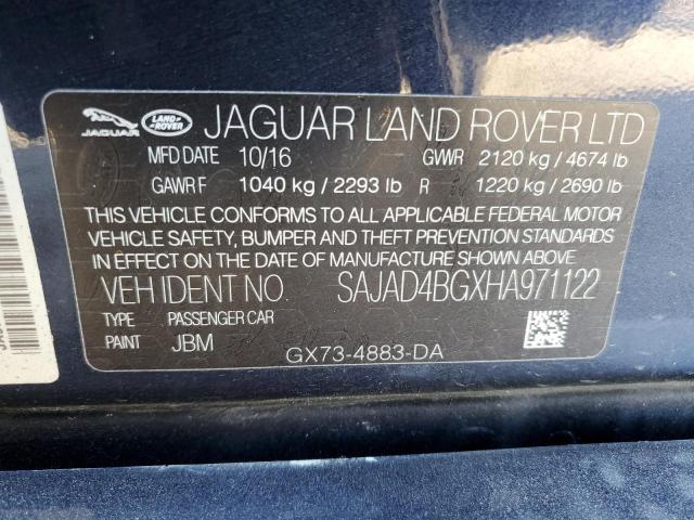 91319615 :رقم المزاد ، SAJAD4BGXHA971122 vin ، 2017 Jaguar Xe Premium مزاد بيع