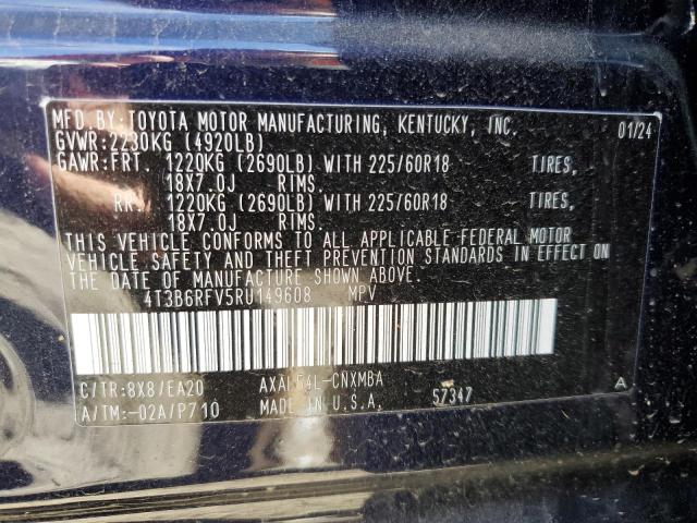 Aukcja sprzedaży 2024 Toyota Rav4, vin: 4T3B6RFV5RU149608, numer aukcji: 90345105