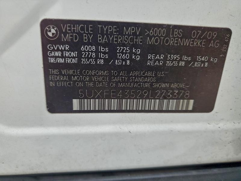 Продажа на аукционе авто 2009 Bmw X5, vin: 5UXFE43529L273378, номер лота: 93757575