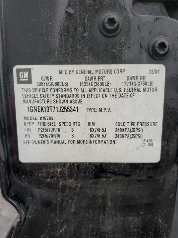 93518095 :رقم المزاد ، 1GNEK13T71J255341 vin ، 2001 Chevrolet Tahoe مزاد بيع
