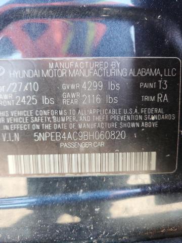 Aukcja sprzedaży 2011 Hyundai Sonata Gls, vin: 5NPEB4AC9BH060820, numer aukcji: 92225195