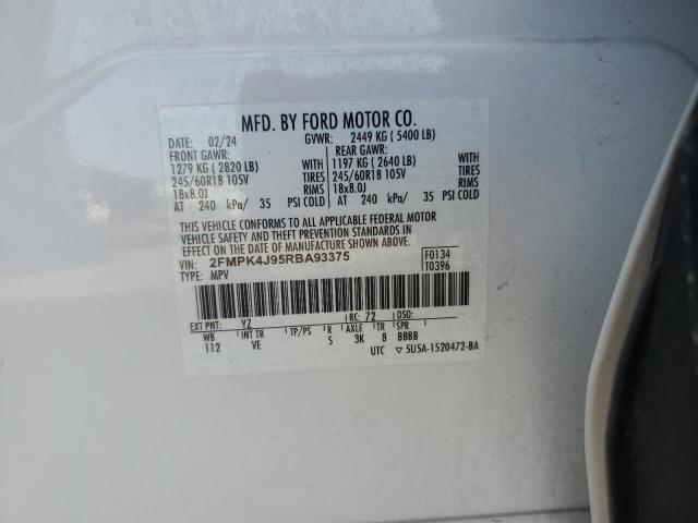 2024 Ford Edge მანქანა იყიდება აუქციონზე, vin: 2FMPK4J95RBA93375, აუქციონის ნომერი: 91590265