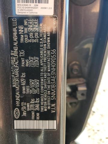 2022 Hyundai Tucson მანქანა იყიდება აუქციონზე, vin: 5NMJB3AE3NH090536, აუქციონის ნომერი: 91685085