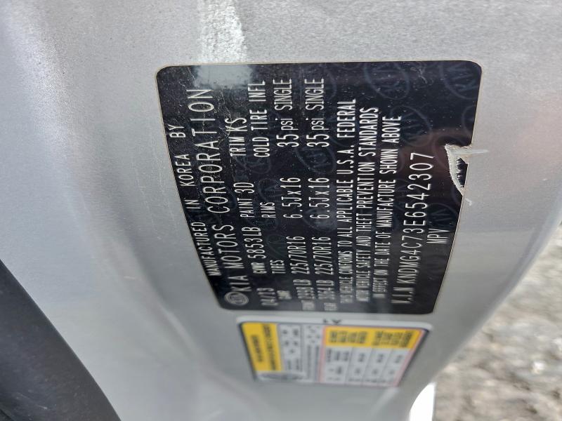 94190765 :رقم المزاد ، KNDMG4C73E6542307 vin ، 2014 Kia Sedona مزاد بيع