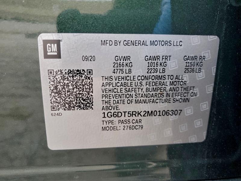 2021 Cadillac Ct5 მანქანა იყიდება აუქციონზე, vin: 1G6DT5RK2M0106307, აუქციონის ნომერი: 91039805