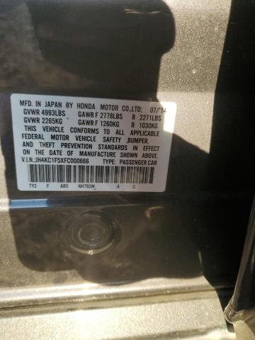 92215405 :رقم المزاد ، JH4KC1F5XFC000666 vin ، 2015 Acura Rlx مزاد بيع