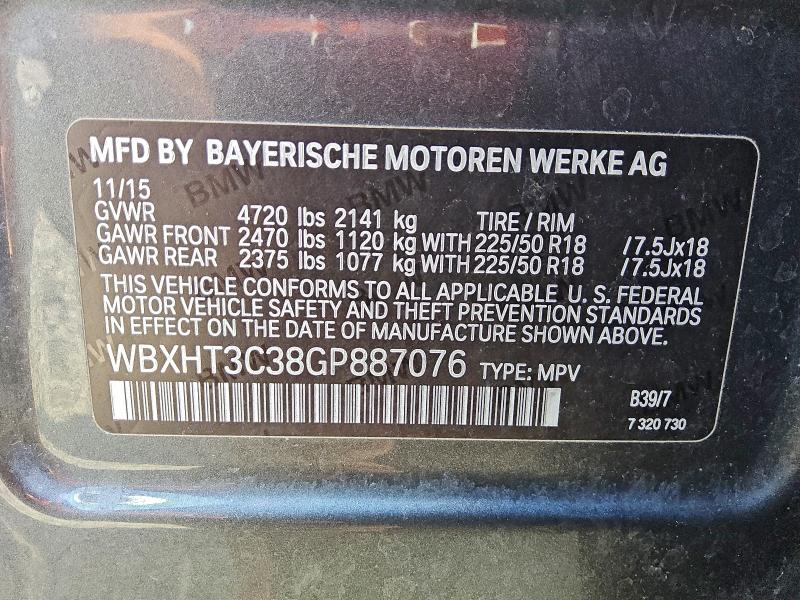 Продаж на аукціоні авто 2016 Bmw X1 Xdrive2, vin: WBXHT3C38GP887076, номер лоту: 90368485