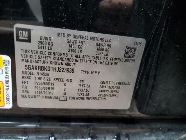 2017 Buick Enclave მანქანა იყიდება აუქციონზე, vin: 5GAKRBKD1HJ223939, აუქციონის ნომერი: 93719175