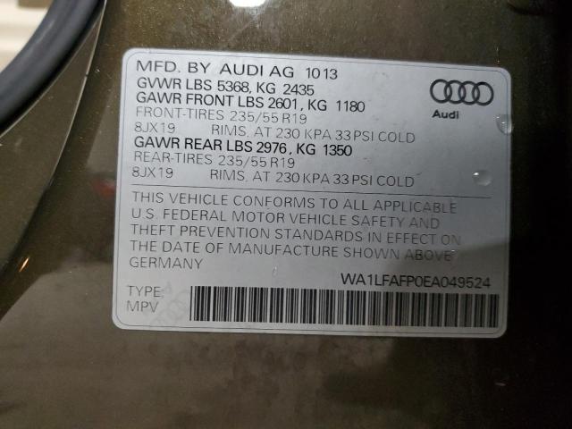 92445965 :رقم المزاد ، WA1LFAFP0EA049524 vin ، 2014 Audi Q5 مزاد بيع