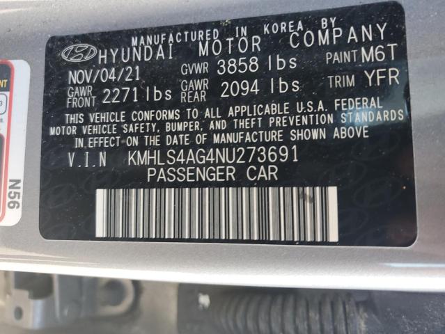 Продажа на аукционе авто 2022 Hyundai Elantra, vin: KMHLS4AG4NU273691, номер лота: 92605345