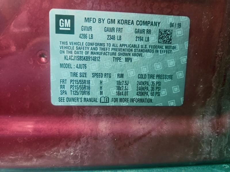 Aukcja sprzedaży 2019 Buick Encore, vin: KL4CJ1SB5KB914812, numer aukcji: 94290405