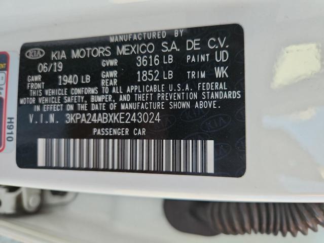 Aukcja sprzedaży 2019 Kia Rio S, vin: 3KPA24ABXKE243024, numer aukcji: 93144845