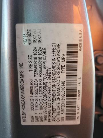 93563025 :رقم المزاد ، 5J8TB3H31GL010148 vin ، 2016 Acura Rdx مزاد بيع