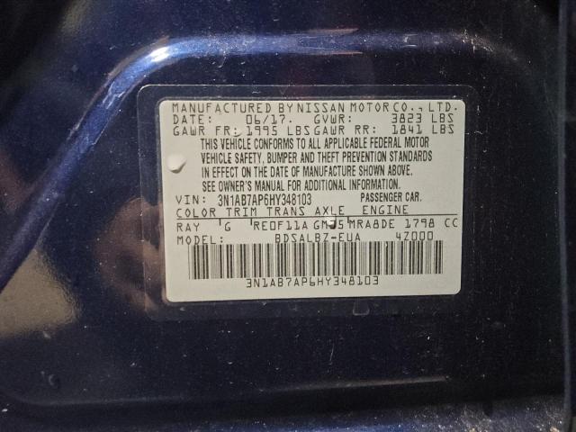 Aukcja sprzedaży 2017 Nissan Sentra, vin: 3N1AB7AP6HY348103, numer aukcji: 85430005