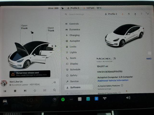 Aukcja sprzedaży 2018 Tesla Model 3, vin: 5YJ3E1EA8JF154755, numer aukcji: 93354005