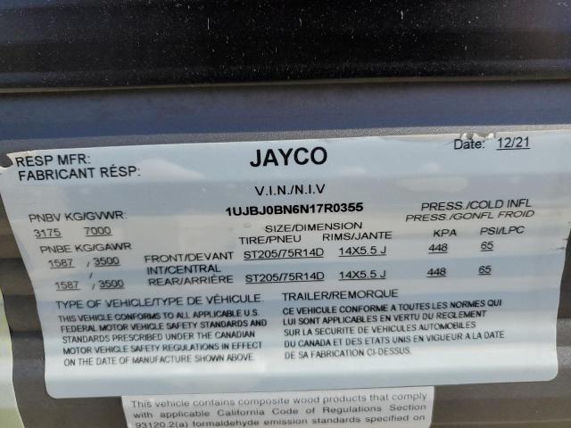 91894085 :رقم المزاد ، 1UJBJ0BN6N17R0355 vin ، 2022 Jay Jay Flight مزاد بيع