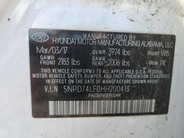 2017 Hyundai Elantra მანქანა იყიდება აუქციონზე, vin: 5NPD74LF0HH200413, აუქციონის ნომერი: 92820425