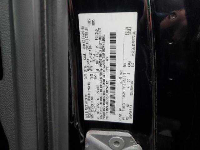 93354805 :رقم المزاد ، 1FMCU0GD3HUB74512 vin ، 2017 Ford Escape مزاد بيع