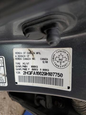 Aukcja sprzedaży 2009 Honda Civic, vin: 2HGFA16629H107750, numer aukcji: 92430285