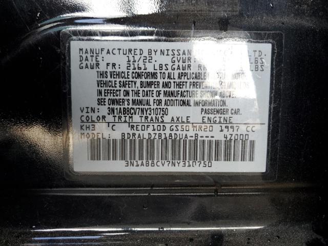 91459255 :رقم المزاد ، 3N1AB8CV7NY310750 vin ، 2022 Nissan Sentra مزاد بيع