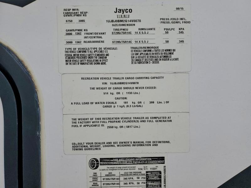 Продажа на аукционе авто 2016 Other Jayco, vin: 1UJBJ0BM2G14V0078, номер лота: 91577625