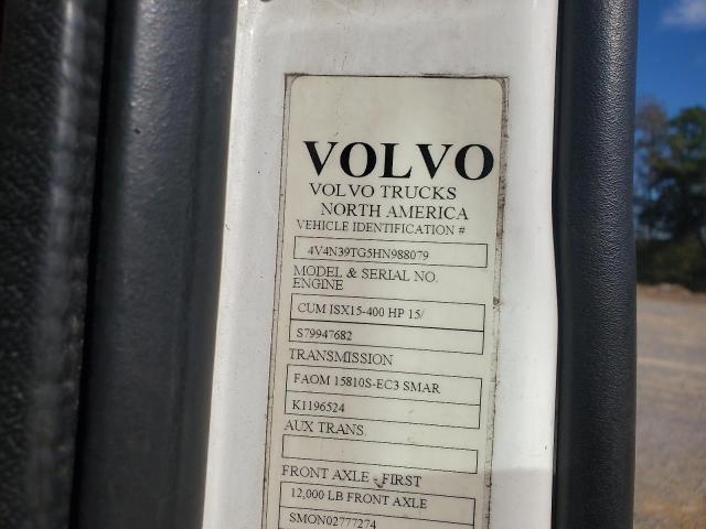 2017 Volvo Vnl მანქანა იყიდება აუქციონზე, vin: 4V4N39TG5HN988079, აუქციონის ნომერი: 92950105