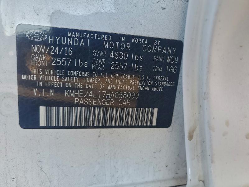 Продаж на аукціоні авто 2017 Hyundai Sonata Hyb, vin: KMHE24L17HA058099, номер лоту: 94104735