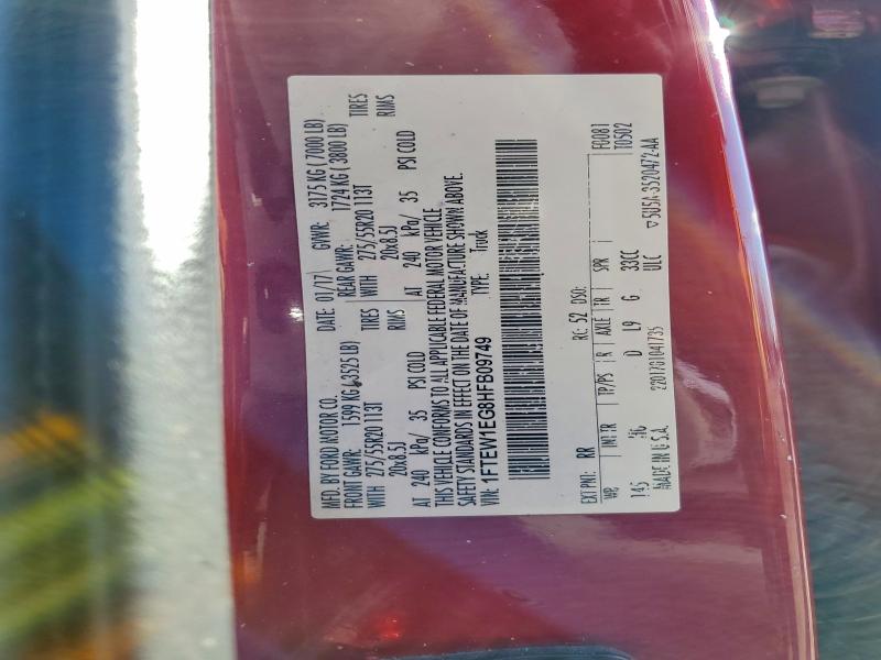 Auction sale of the 2017 Ford F150, vin: 1FTEW1EG8HFB09749, lot number: 94300945
