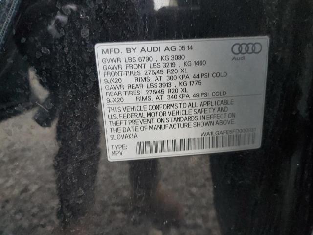 90996835 :رقم المزاد ، WA1LGAFE5FD000931 vin ، 2015 Audi Q7 مزاد بيع