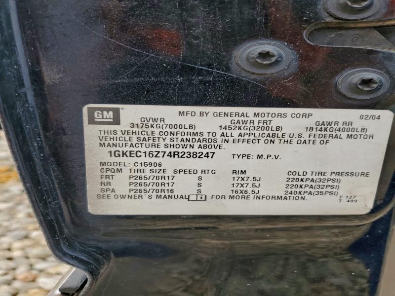 Aukcja sprzedaży 2004 Gmc Yukon Xl, vin: 1GKEC16Z74R238247, numer aukcji: 93071785