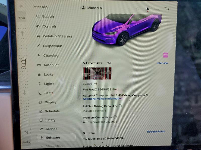 93285175 :رقم المزاد ، 7SAXCBE61NF331504 vin ، 2022 Tesla Model X مزاد بيع
