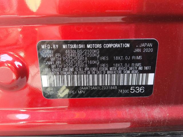 Aukcja sprzedaży 2020 Mitsubishi Eclipse Cross, vin: JA4AT5AA1LZ031848, numer aukcji: 91449725