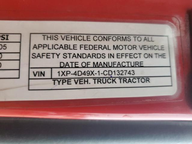 Auction sale of the 2012 Peterbilt 587, vin: 1XP4D49X1CD132743, lot number: 90938035
