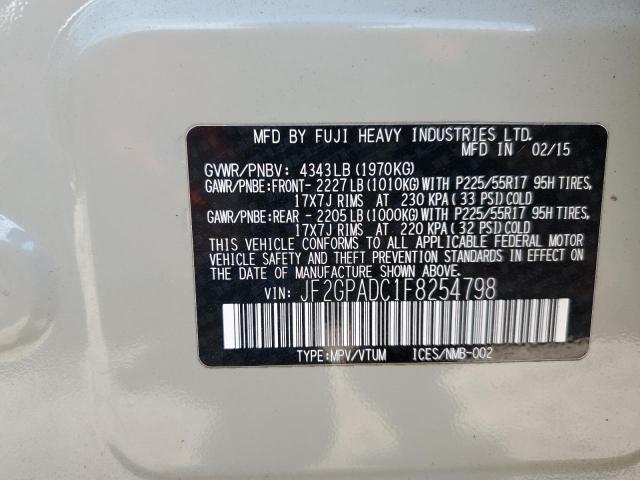 Aukcja sprzedaży 2015 Subaru Xv Crosstr, vin: JF2GPADC1F8254798, numer aukcji: 91923165