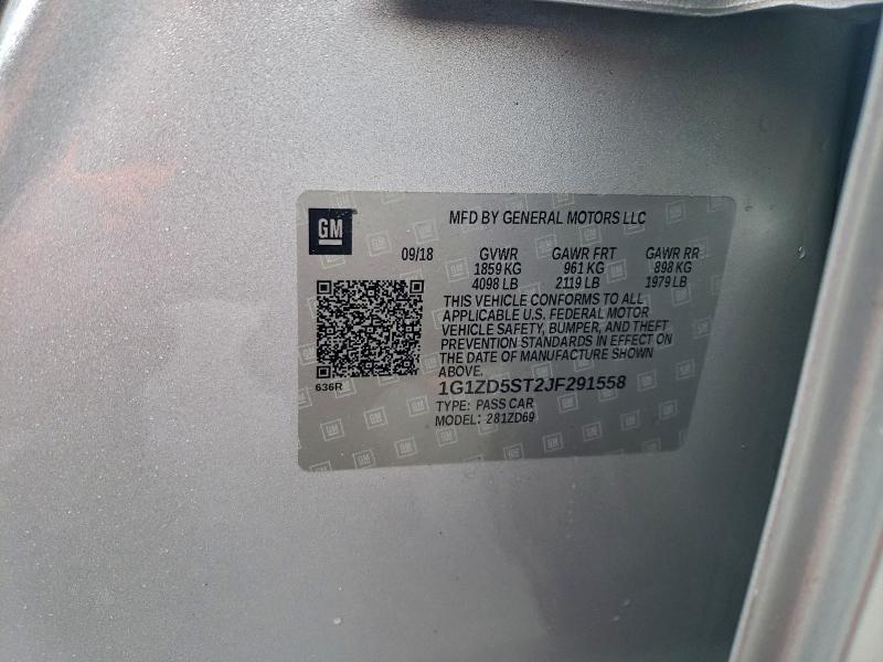 Aukcja sprzedaży 2018 Chevrolet Malibu Lt, vin: 1G1ZD5ST2JF291558, numer aukcji: 94168255
