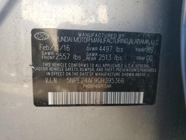 90224825 :رقم المزاد ، 5NPE24AF9GH395366 vin ، 2016 Hyundai Sonata مزاد بيع