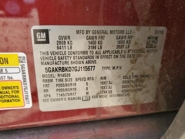 92645165 :رقم المزاد ، 5GAKRBKD7GJ115677 vin ، 2016 Buick Enclave مزاد بيع
